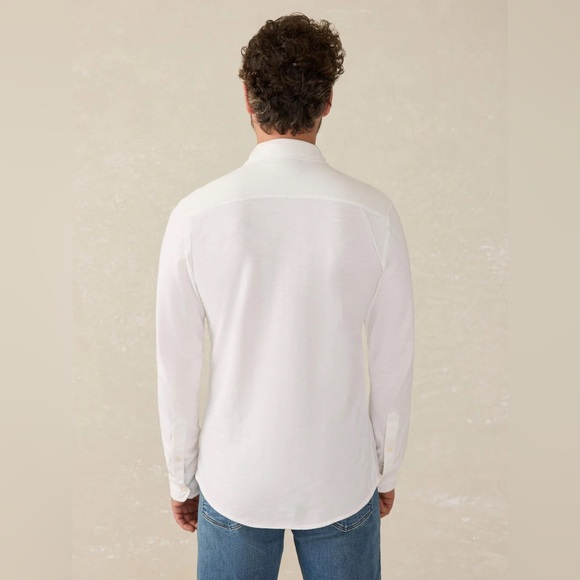 Faherty Sunwashed Knit Shirt, White - S - Picture 2 of 10